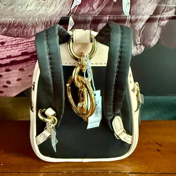 NEW COACH Mini Court Backpack Bag Charm With Rosette Print NWT - Picture 4 of 9